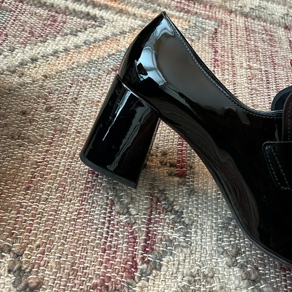 Miu Miu | Black Patent Leather Heeled Penny Loafer - Size IT 41 - Picture 7 of 13